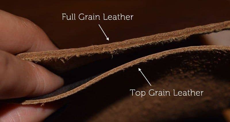 Full-grain leather top grain leather