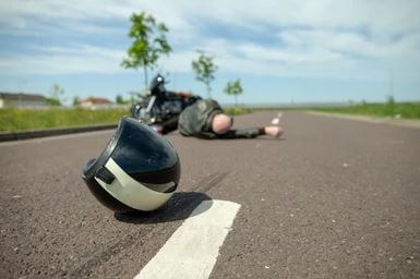 After A Crash Accident motorcycle helmet