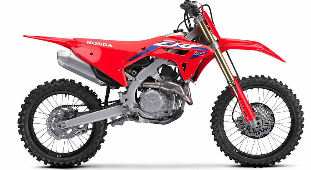 The 2023 Red Honda CRF450R.