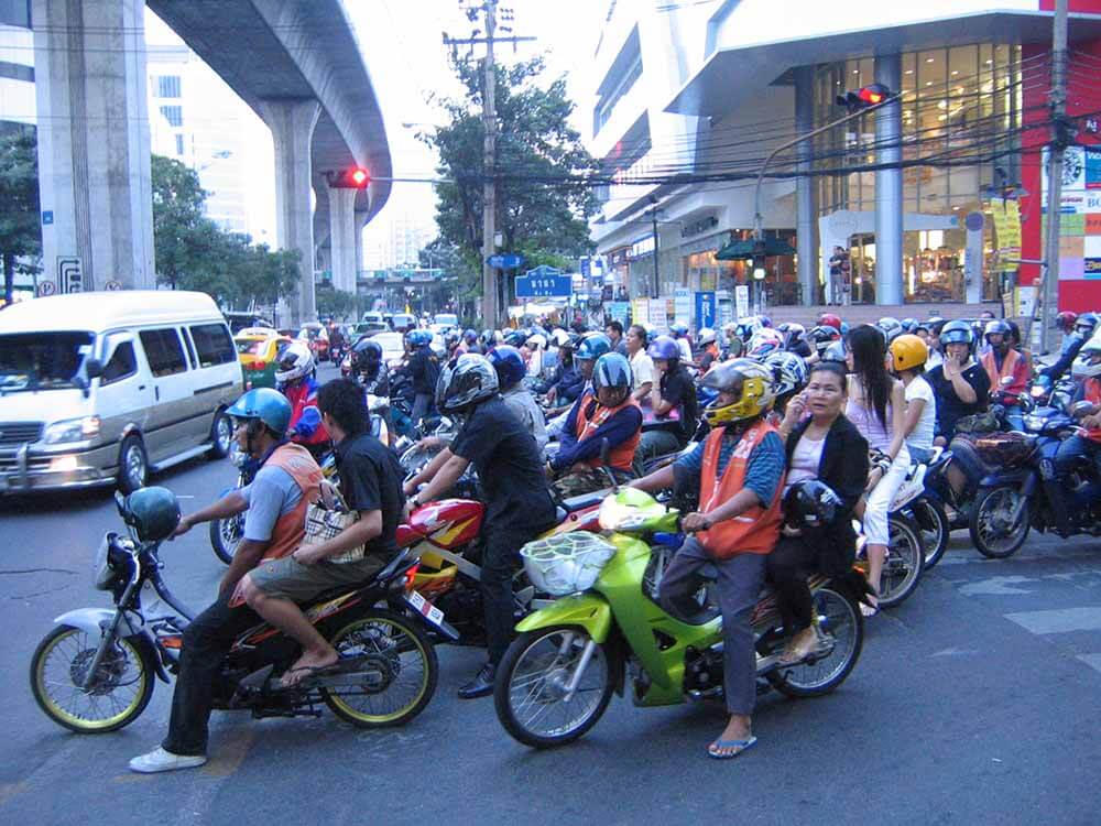 Motorcycles and Scooters are the Most Common Means of Transport in Thailand