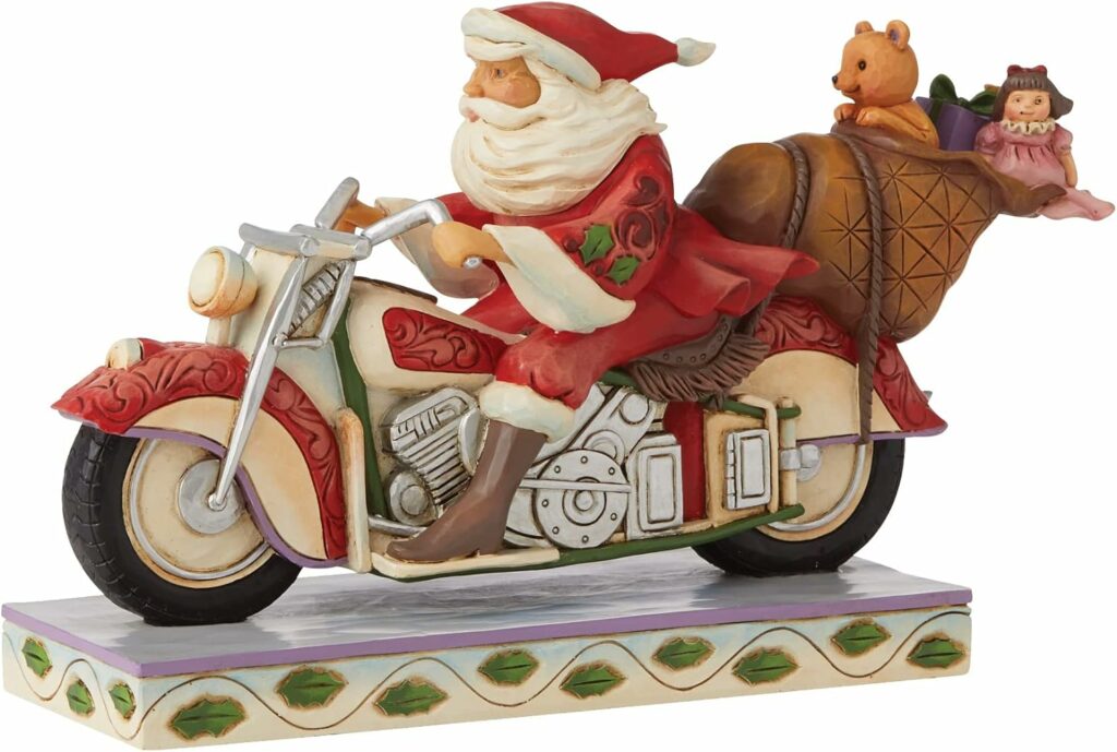 Enesco Jim Shore Heartwood Creek Santa Riding Motorcycle