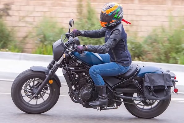 A cruiser allows you to ride easy, dominating not just the motorcycle but the road. And contrary to popular opinion, you can actually sit upright on most modern cruisers like this Honda Rebel 500 with an option for installing forward foot rests for the boring longer stretches of road.