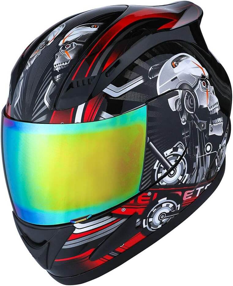 1Storm Motorcycle Full Face Helmet Mechanic Skull